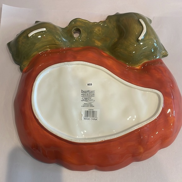 Fabulous fall ceramic pumpkin decorative dish large - Picture 2 of 2